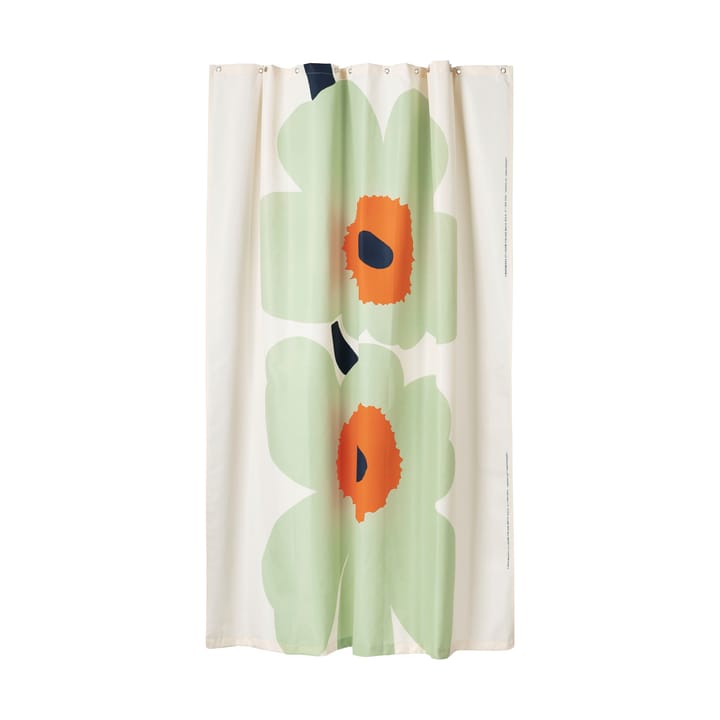 Unikko 60-årsjubileum duschdraperi 180x200 cm, Off white-sage-dark blue Marimekko