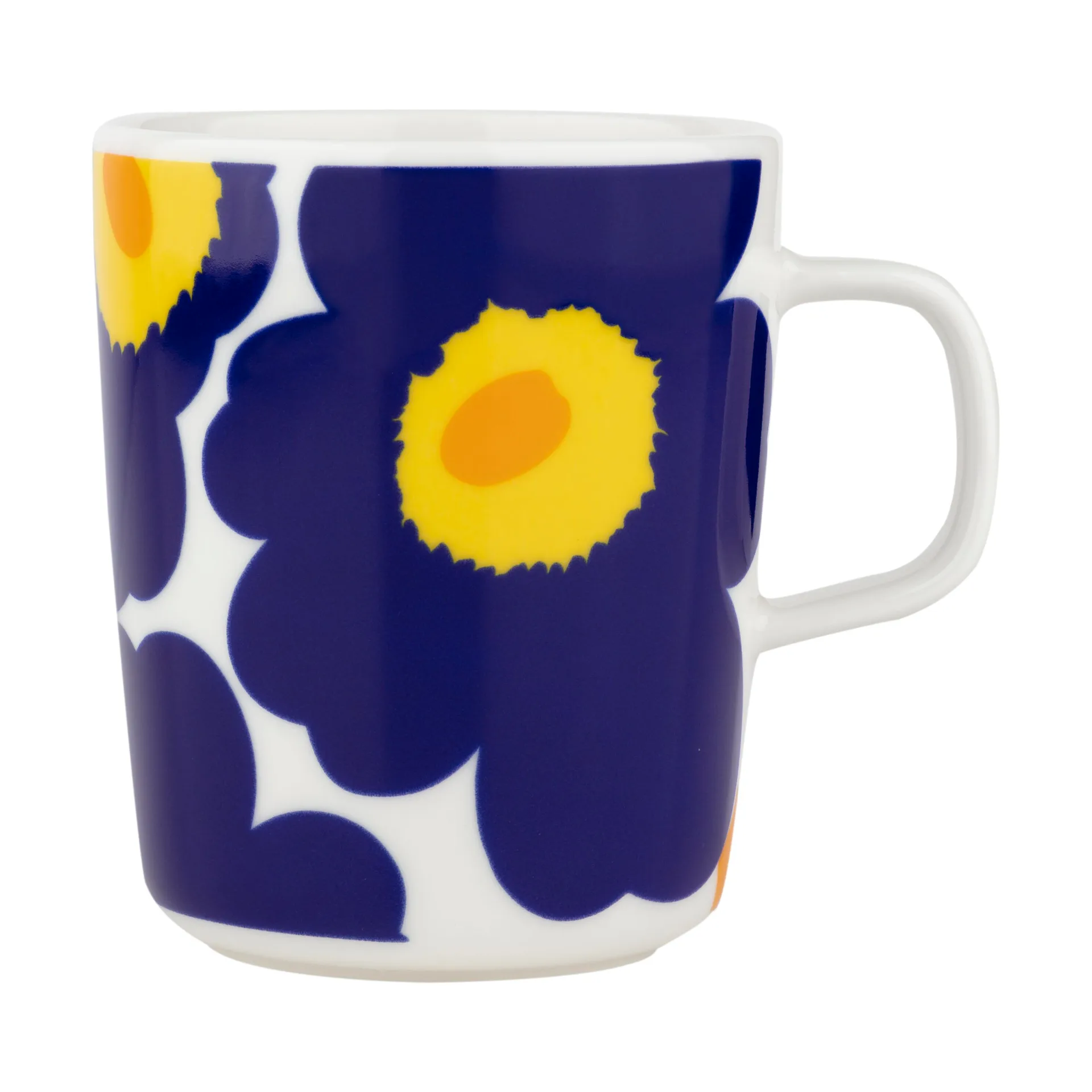 Unikko 60-årsjubileum mugg 25 cl, White-d. blue-yellow Marimekko