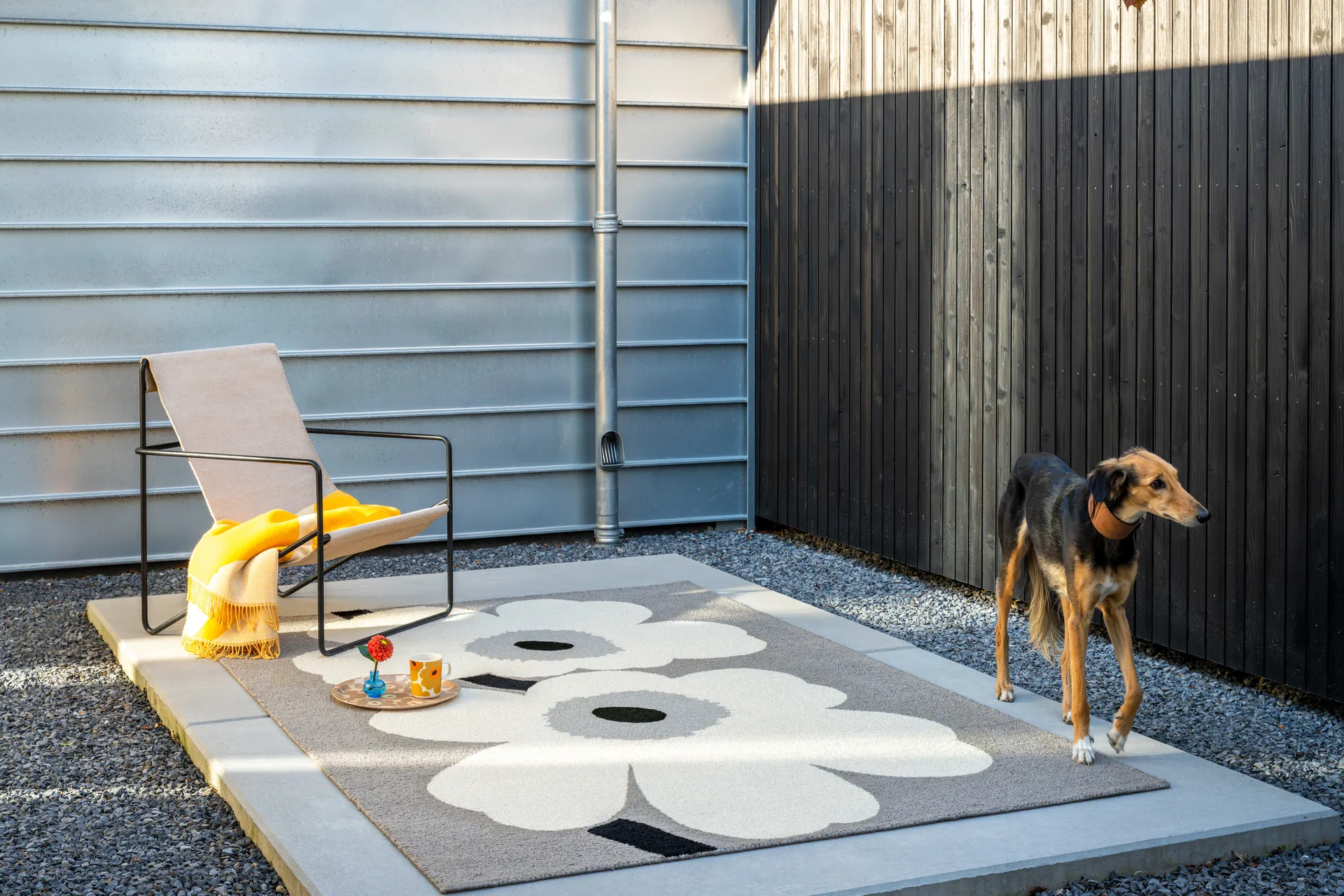 Unikko anniversary matta outdoor, Grey, 160x230 cm Marimekko