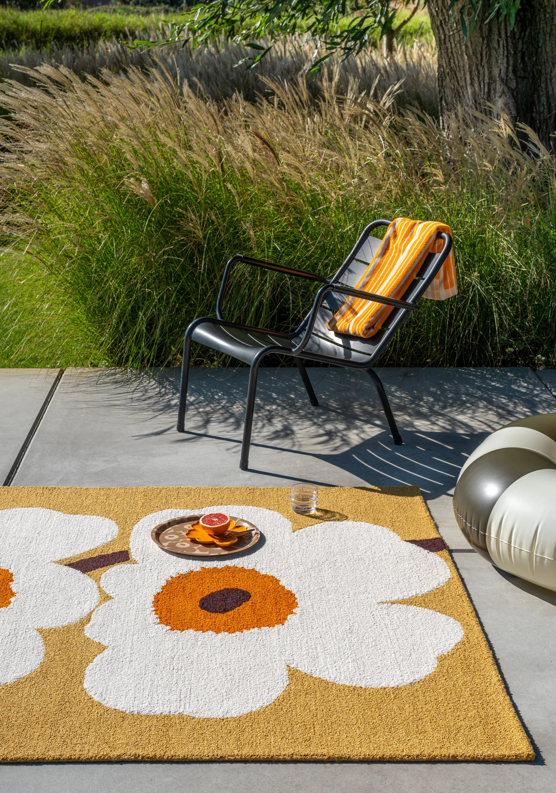 Unikko anniversary matta outdoor, Honey, 160x230 cm Marimekko