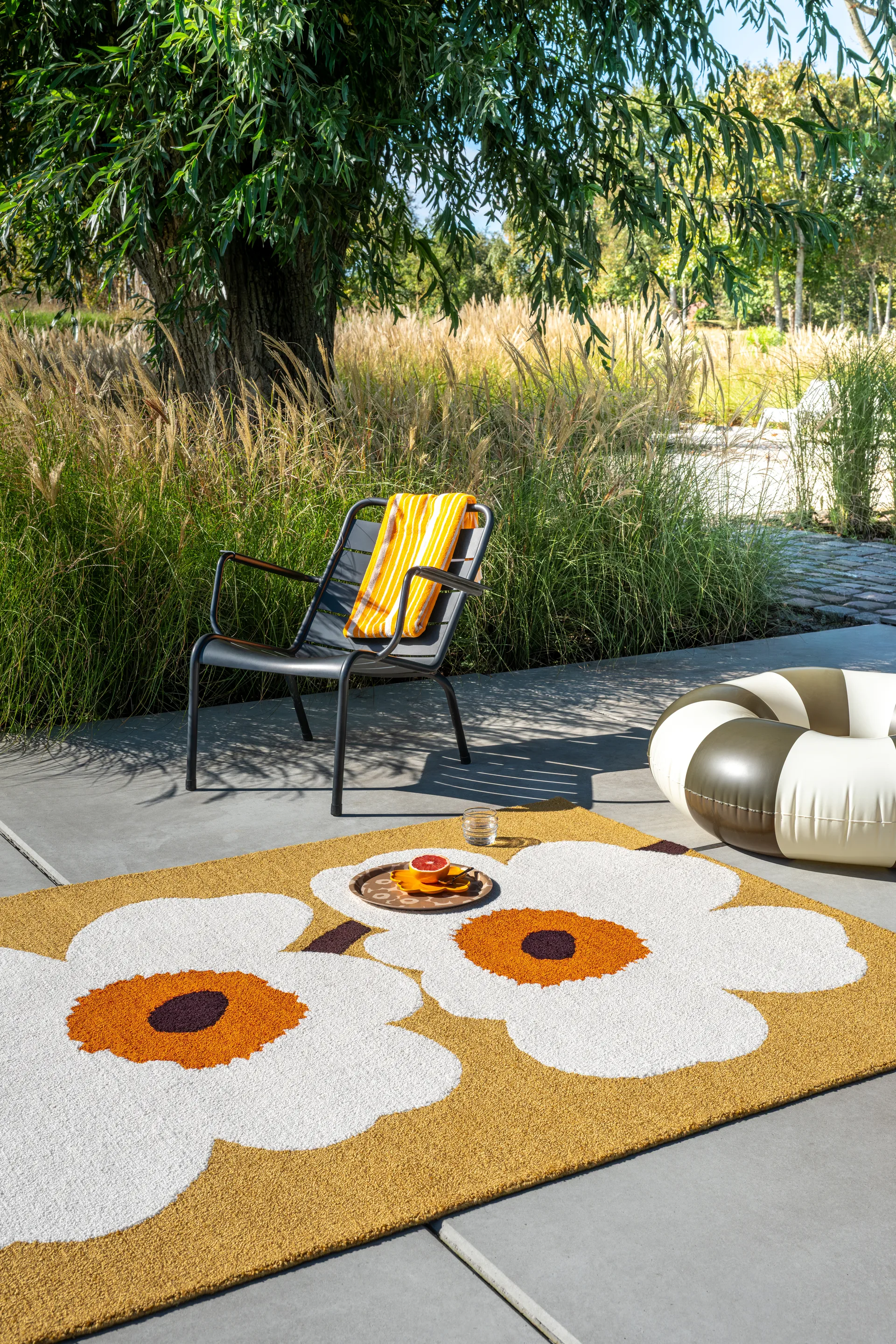 Unikko anniversary matta outdoor, Honey, 200x280 cm Marimekko