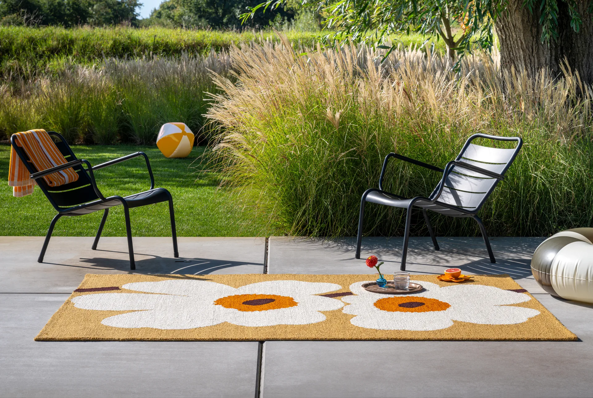Unikko anniversary matta outdoor, Honey, 250x350 cm Marimekko