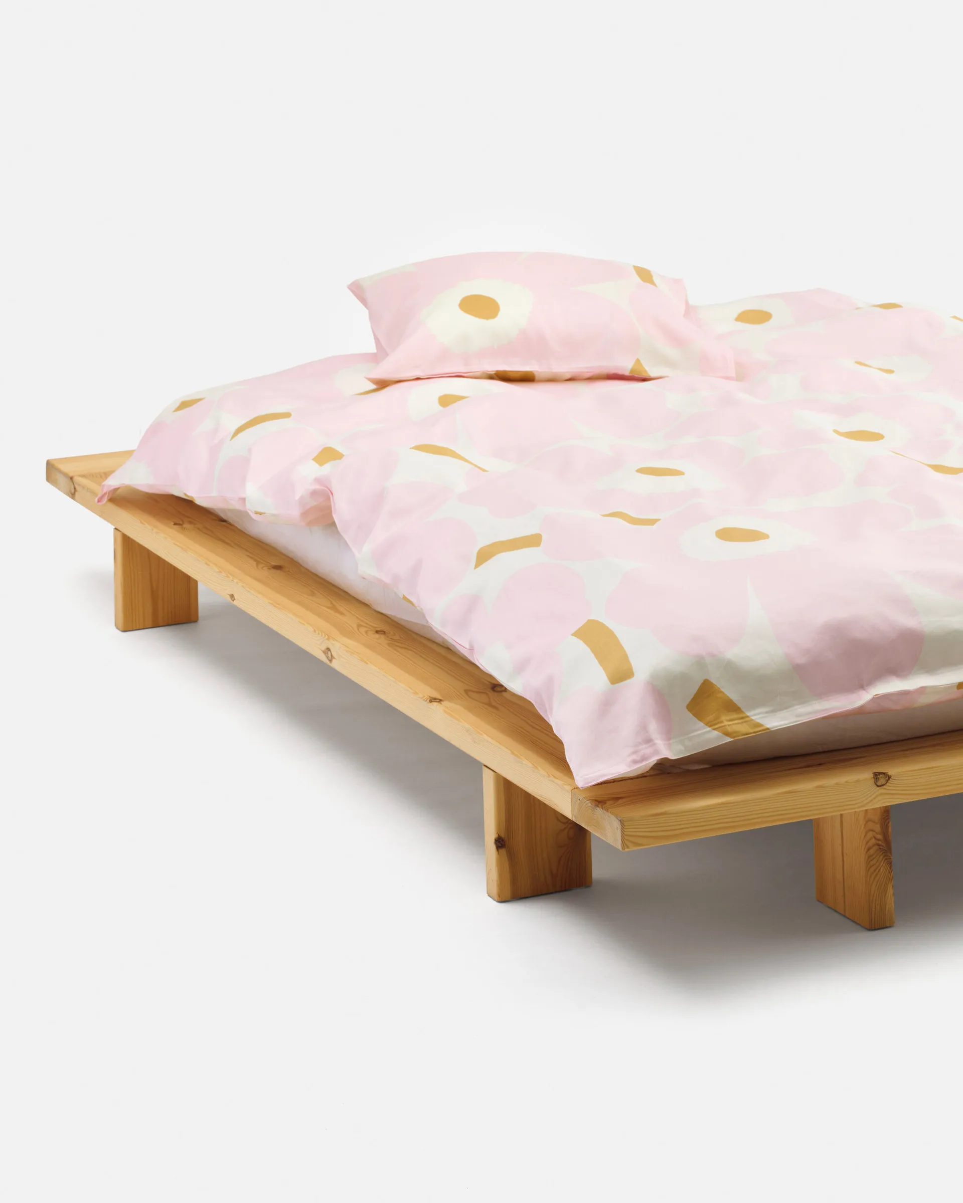 Unikko bäddset 150x210 cm+50x60 cm, White-light pink-beige Marimekko