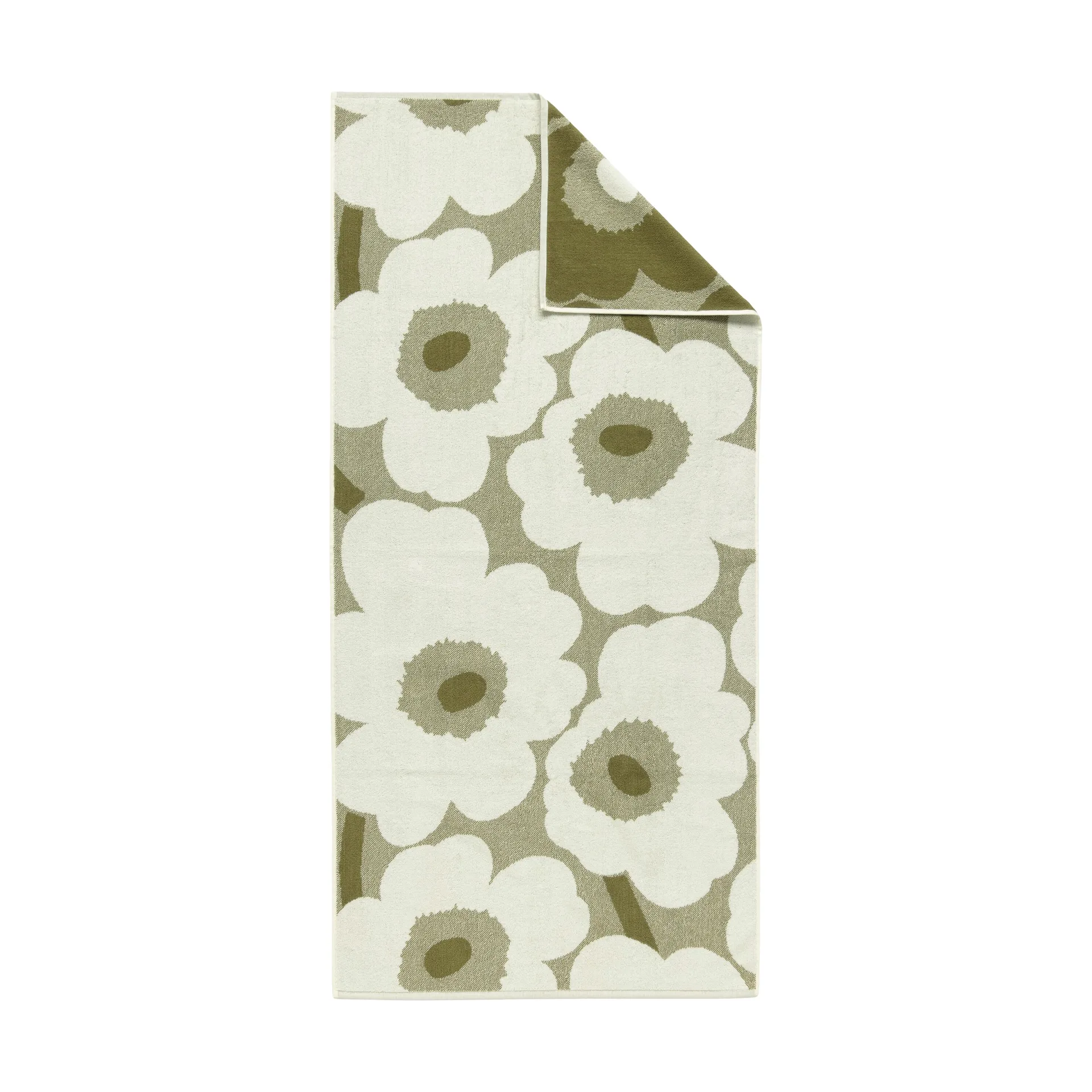 Unikko badhandduk 70x150 cm, Green umber-cream Marimekko