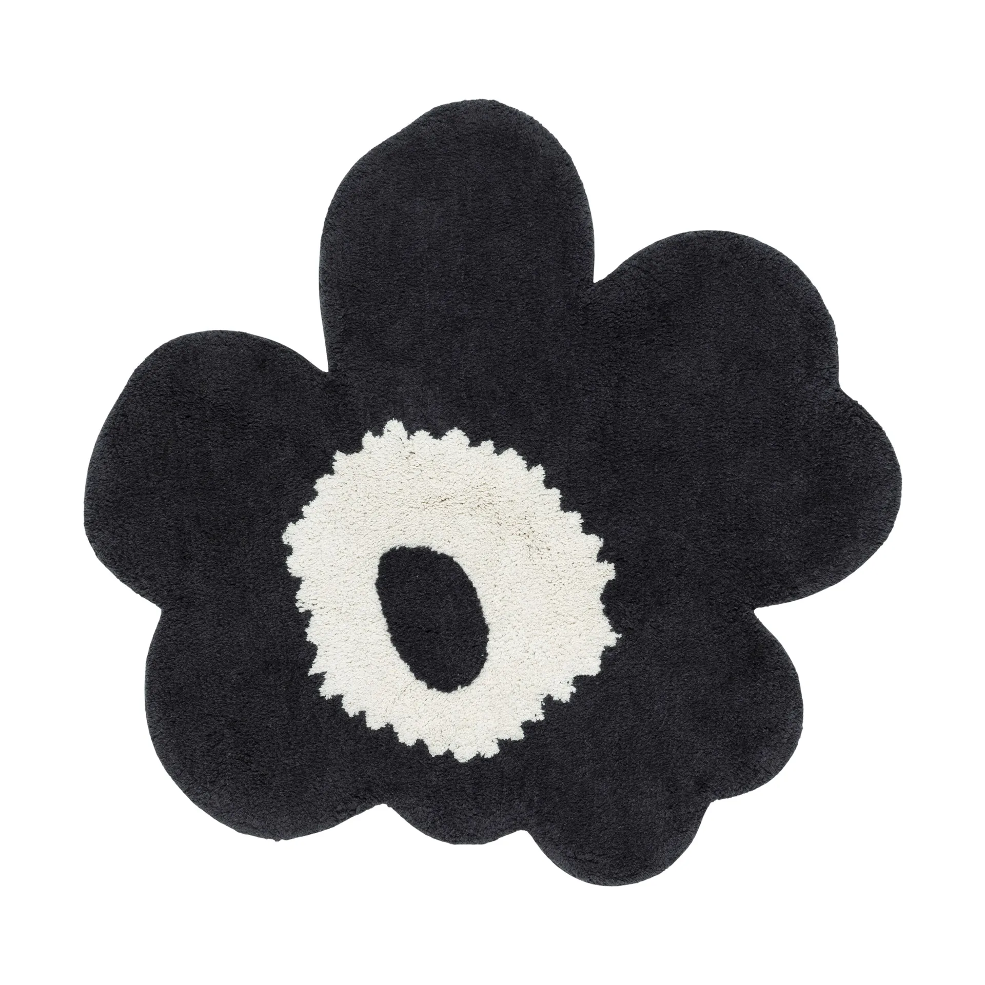 Unikko badrumsmatta 73x74 cm, Charcoal-off white Marimekko