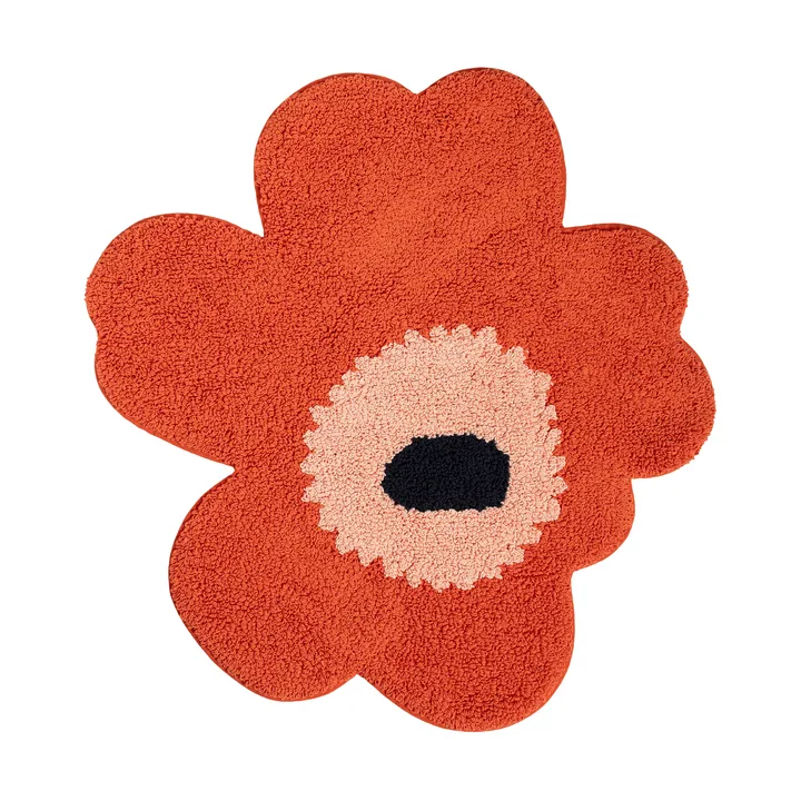 Unikko badrumsmatta 73x74 cm - Orange red-powder-charcoal - Marimekko