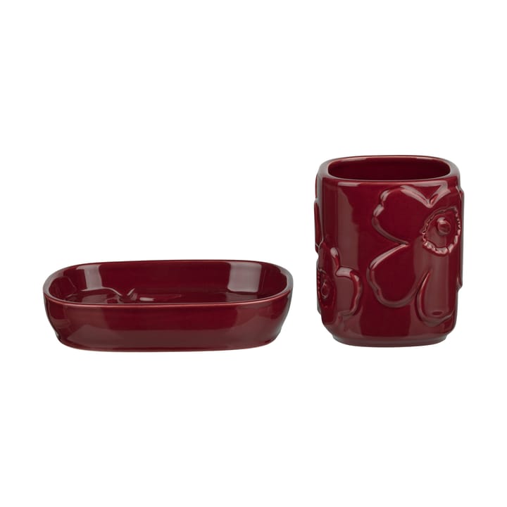 Unikko badrumsset 2 delar - Burgundy - Marimekko