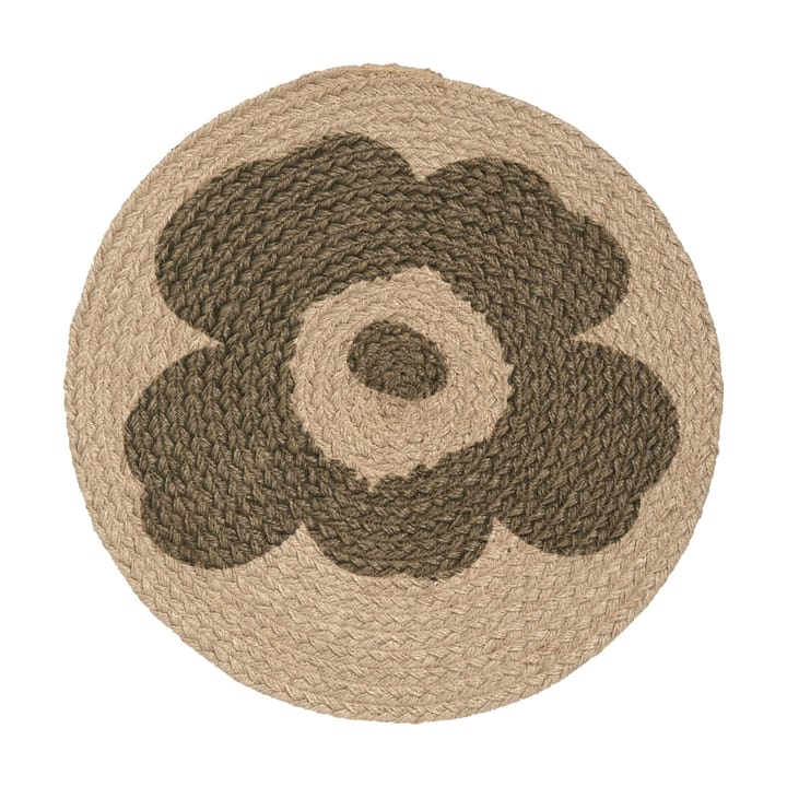 Unikko bordstablett jute Ø39 cm - Beige-grön - Marimekko