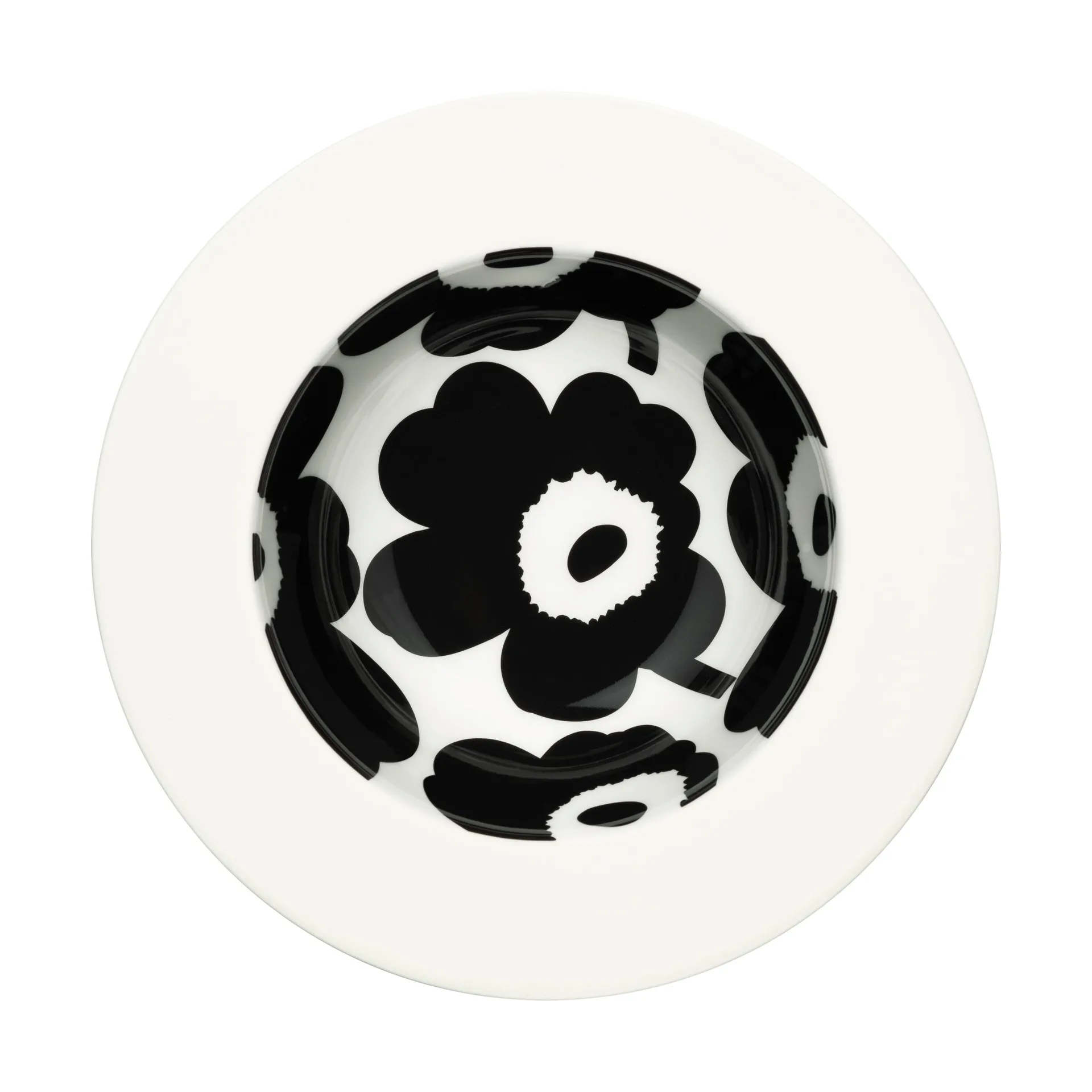 Unikko djup tallrik Ø20 cm, White-black Marimekko