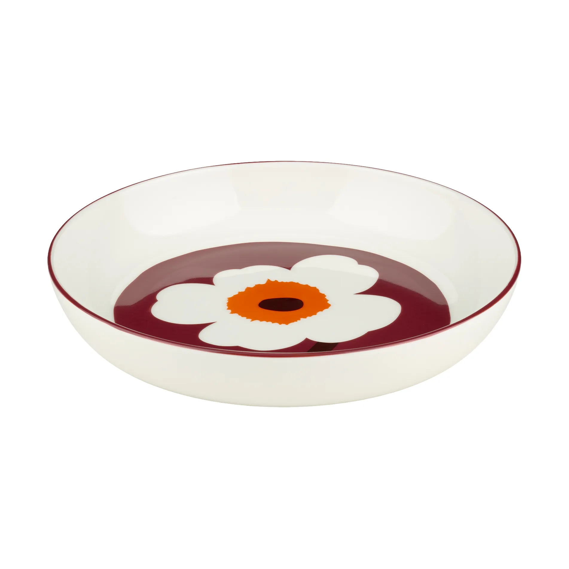 Unikko djup tallrik Ø20,5 cm, White-burgundy-red Marimekko