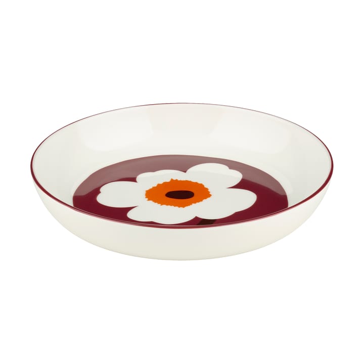 Unikko djup tallrik Ø20,5 cm - White-burgundy-red - Marimekko