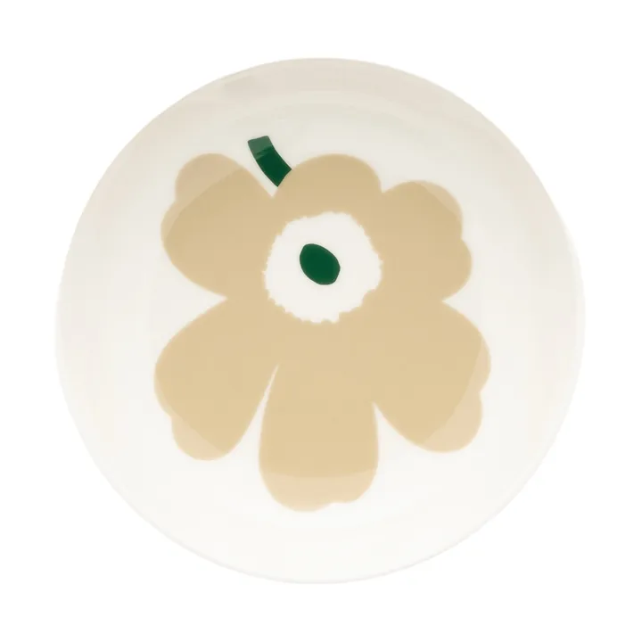 Unikko djup tallrik - Beige-white-light sand-dark green - Marimekko
