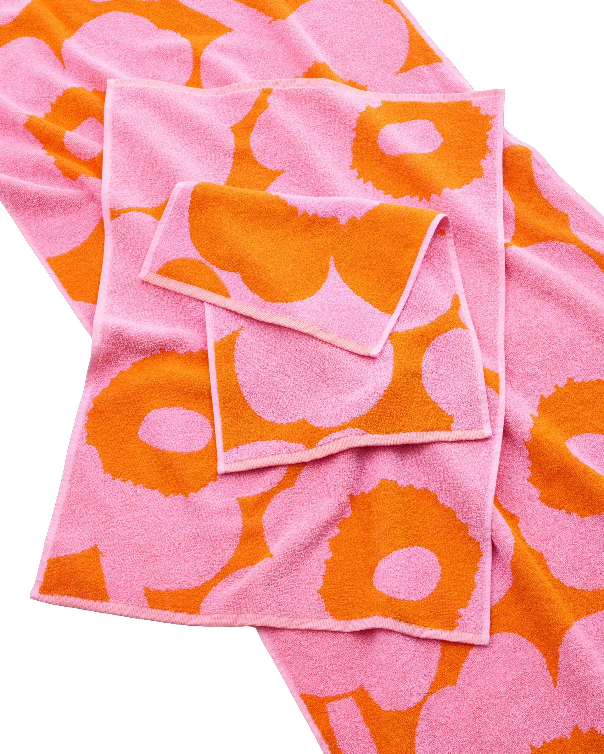 Unikko gästhandduk 30x50 cm, Orange-pink Marimekko