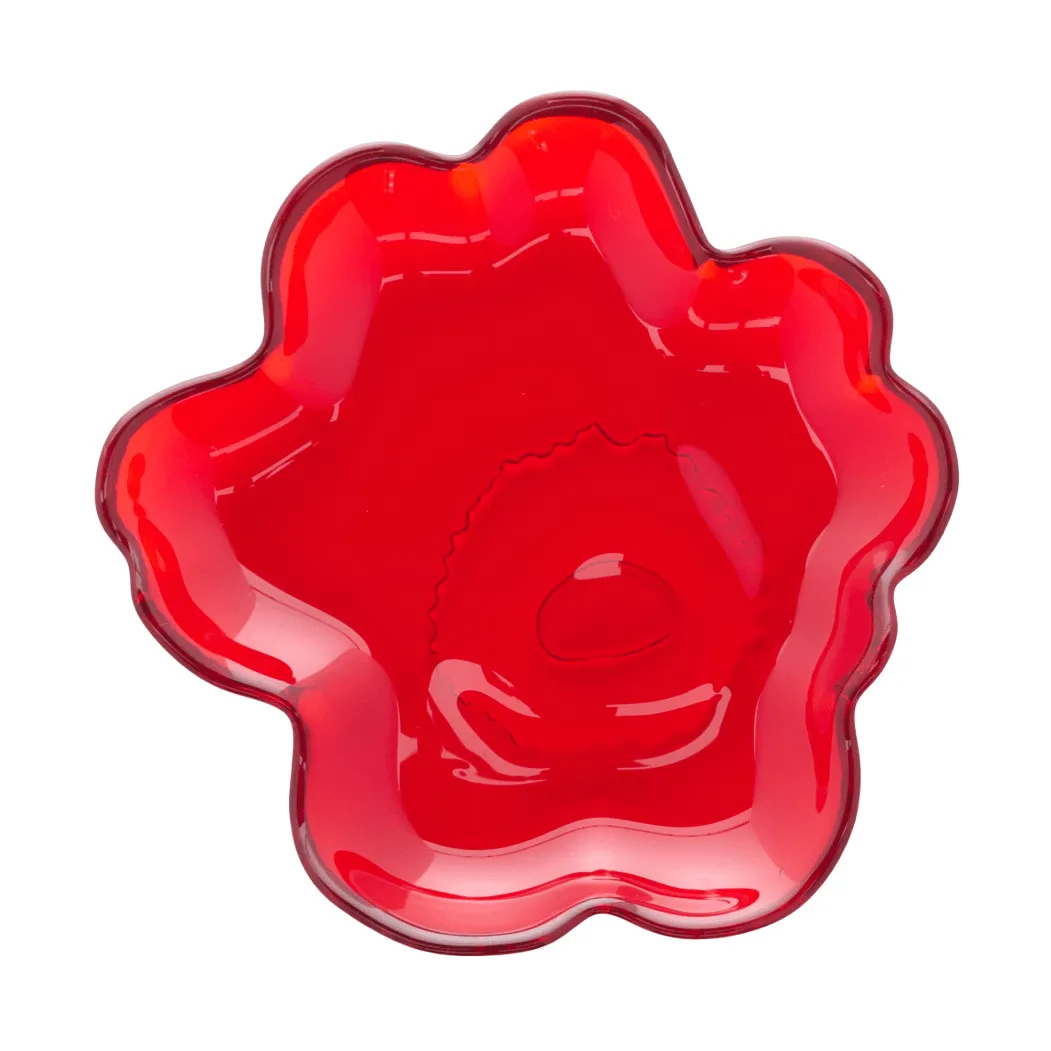 Unikko glastallrik Ø13 cm, Red Marimekko