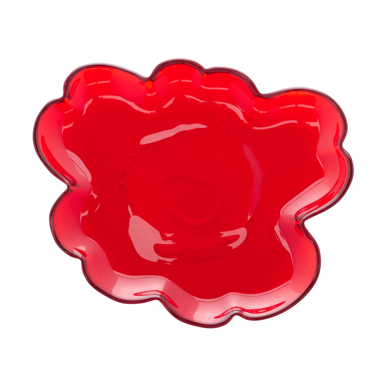Unikko glastallrik 20 cm, Red Marimekko