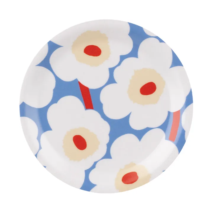 Unikko glasunderlägg - Light blue-off white-melon-orange red, Ø11 cm - Marimekko