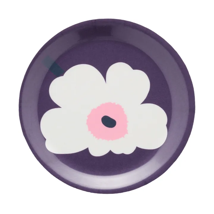 Unikko glasunderlägg - Plum-white-rose, Ø11 cm - Marimekko