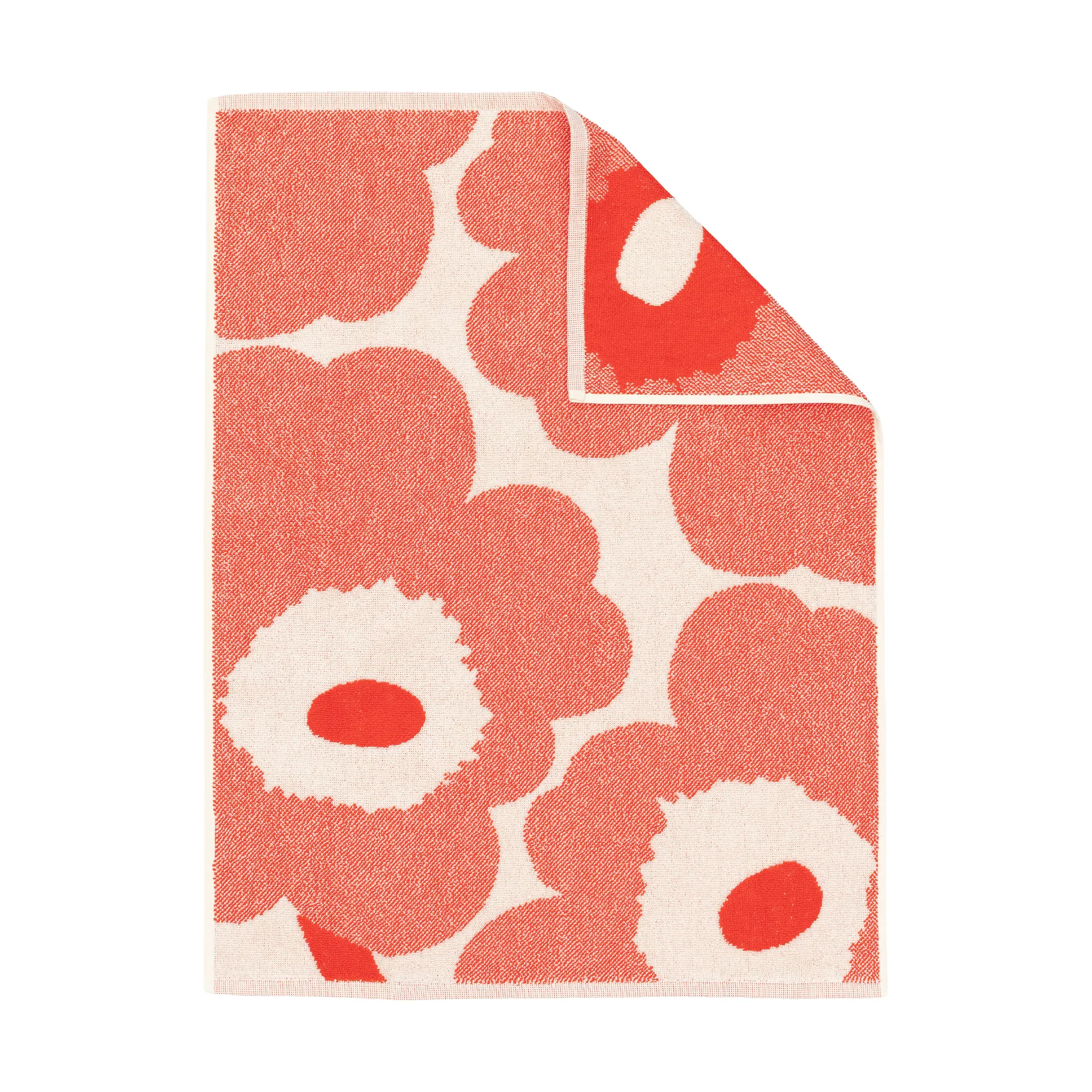 Unikko handduk 50x70 cm, Off white-orange red Marimekko