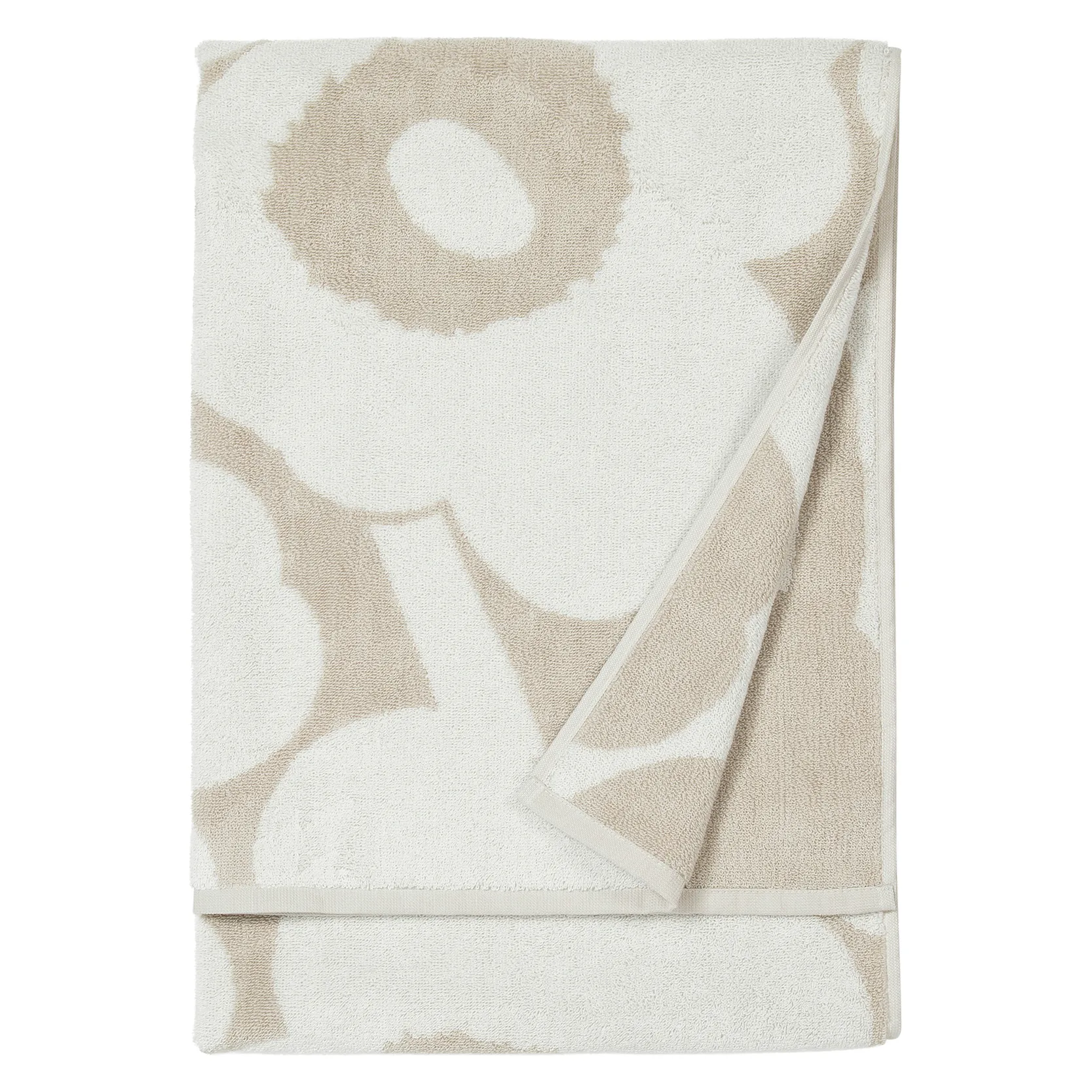Unikko handduk beige-vit, 70x150 cm Marimekko