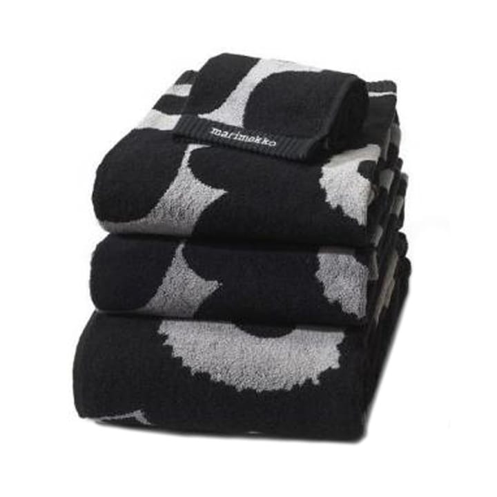 Unikko handduk svart-sand, gästhandduk Marimekko