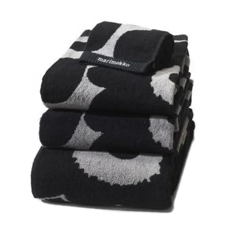 Unikko handduk svart-sand, handduk Marimekko