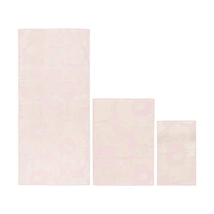 Unikko handduksset 3 delar - White-light pink - Marimekko