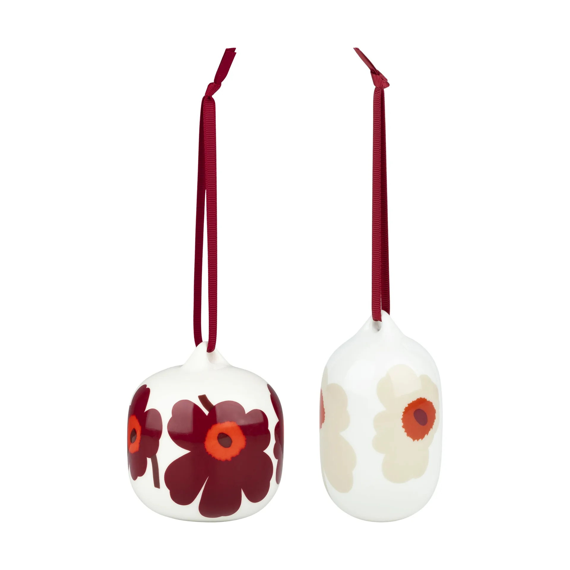 Unikko julkulor 2025 2 delar, White-red-beige Marimekko
