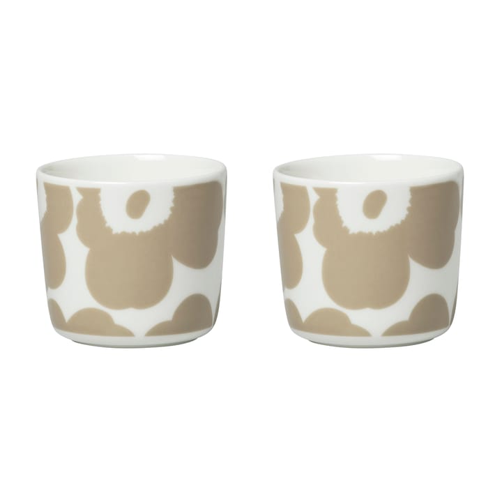 Unikko kaffekopp utan öra 20 cl 2-pack - Vit-beige - Marimekko