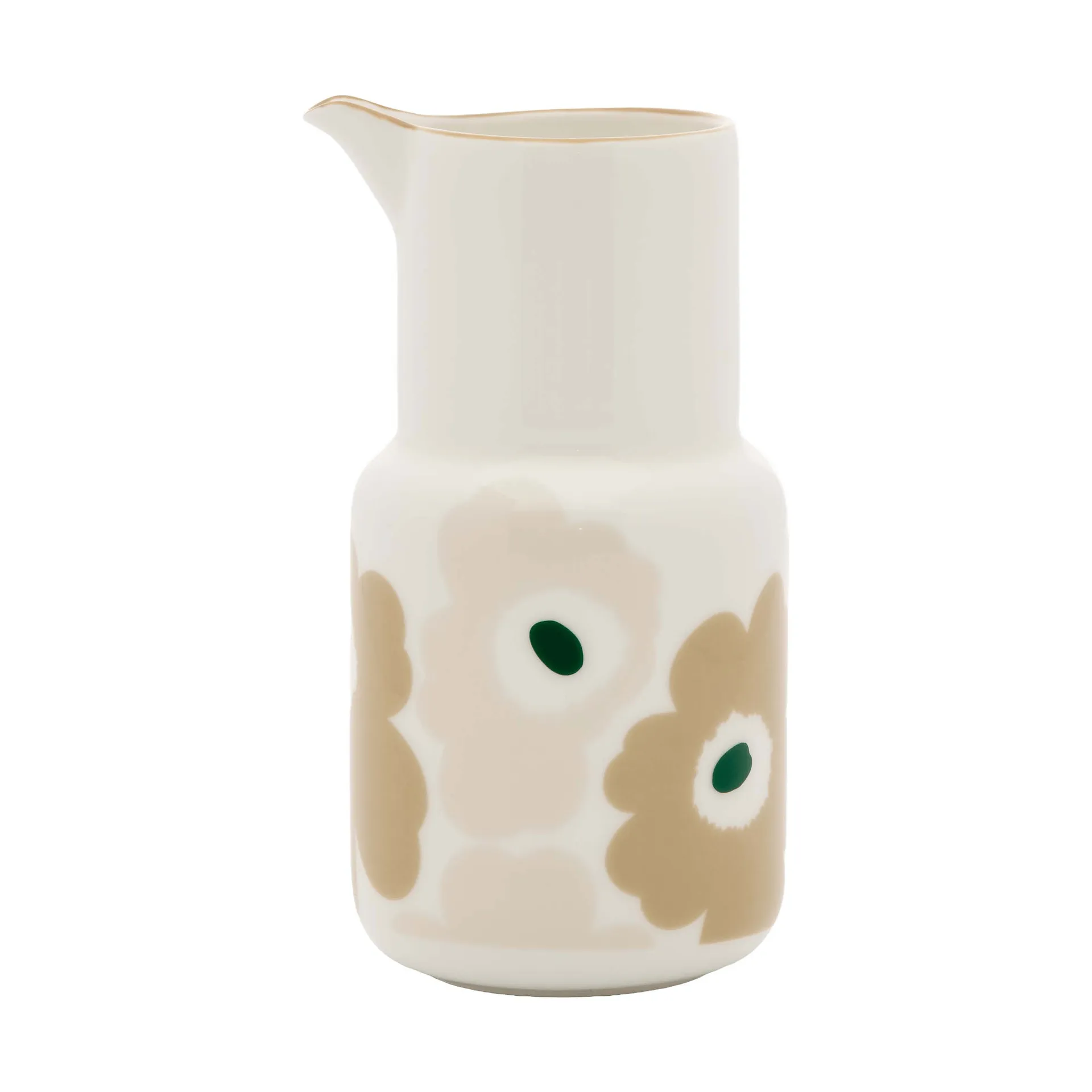 Unikko karaff, White-light sand-beige-dark green, 0,65 L Marimekko