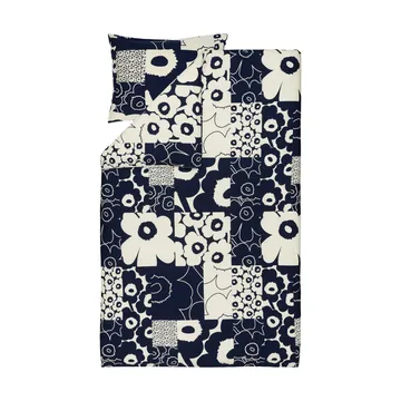 Unikko kollaasi påslakan 150x210 cm - Off-white-dark blue - Marimekko