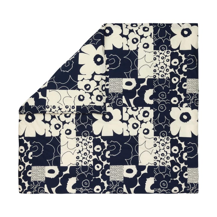 Unikko kollaasi påslakan 240x220 cm, Off-white-dark blue Marimekko