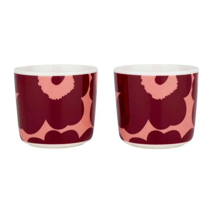 Unikko kopp utan öra 2 dl 2-pack - vit-rosa-röd - Marimekko