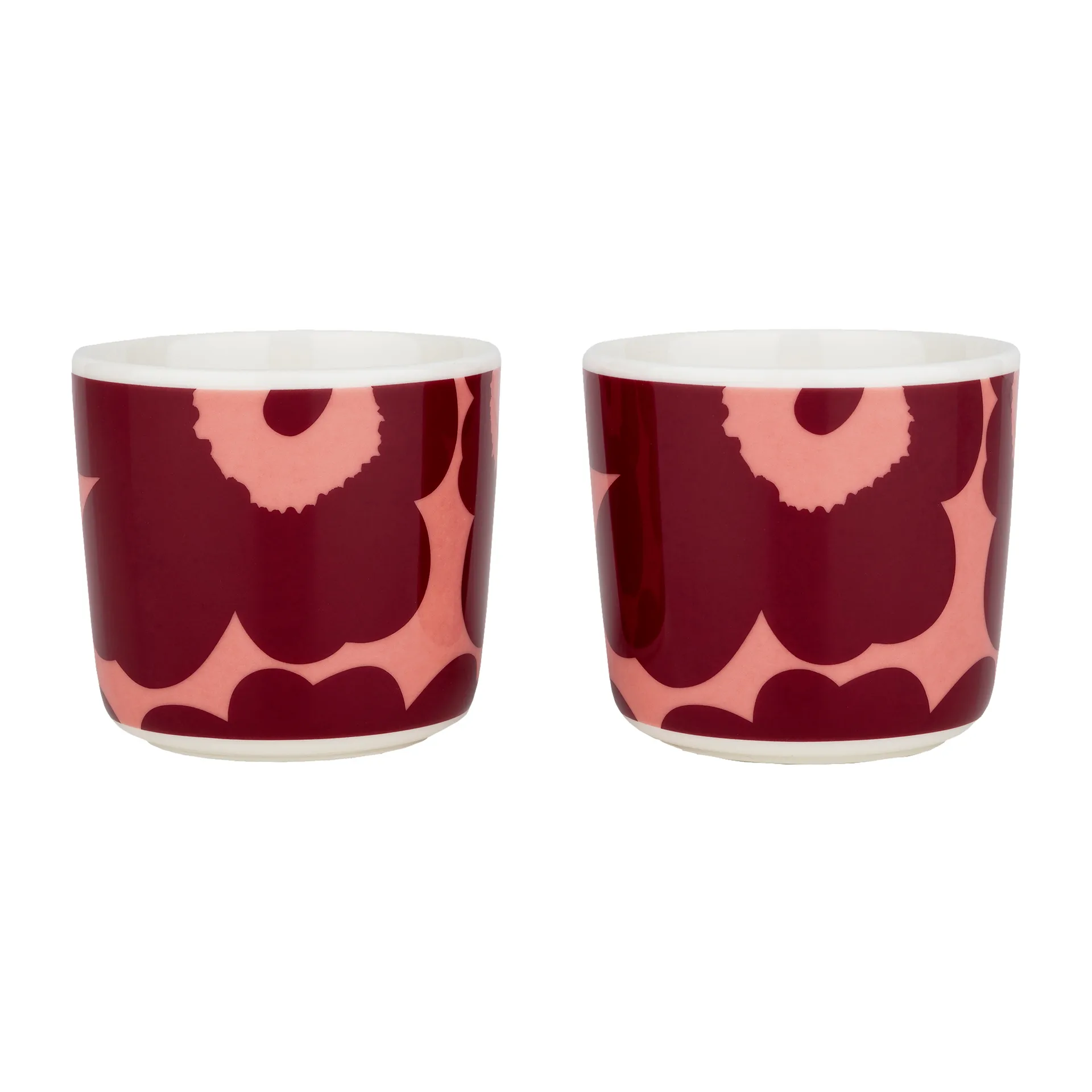 Unikko kopp utan öra 20 cl 2-pack, vit-rosa-röd Marimekko