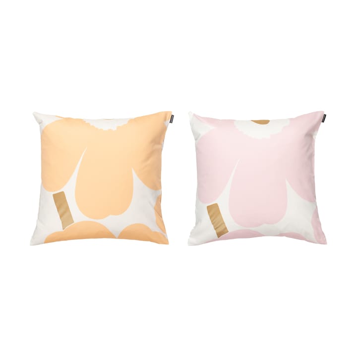 Unikko kuddfodral 50x50 cm 2 delar - White-Light pink-apricot - Marimekko