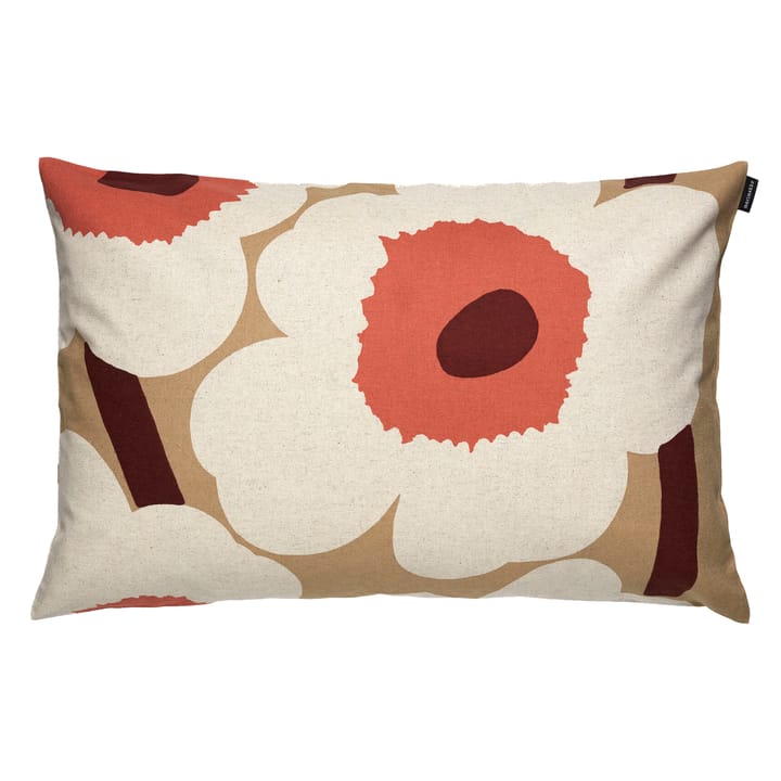 Unikko kuddfodral linne-bomull 40x60 cm - Beige-orange-brun - Marimekko