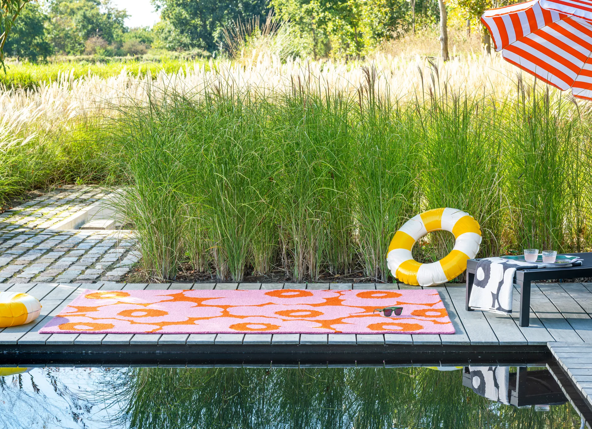 Unikko matta outdoor, Pink-orange, 250x350 cm Marimekko