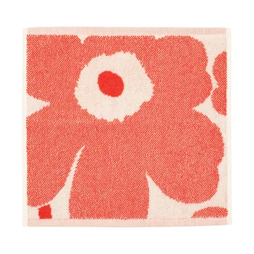 Unikko mini handduk 32x32 cm - Off white-orange red - Marimekko