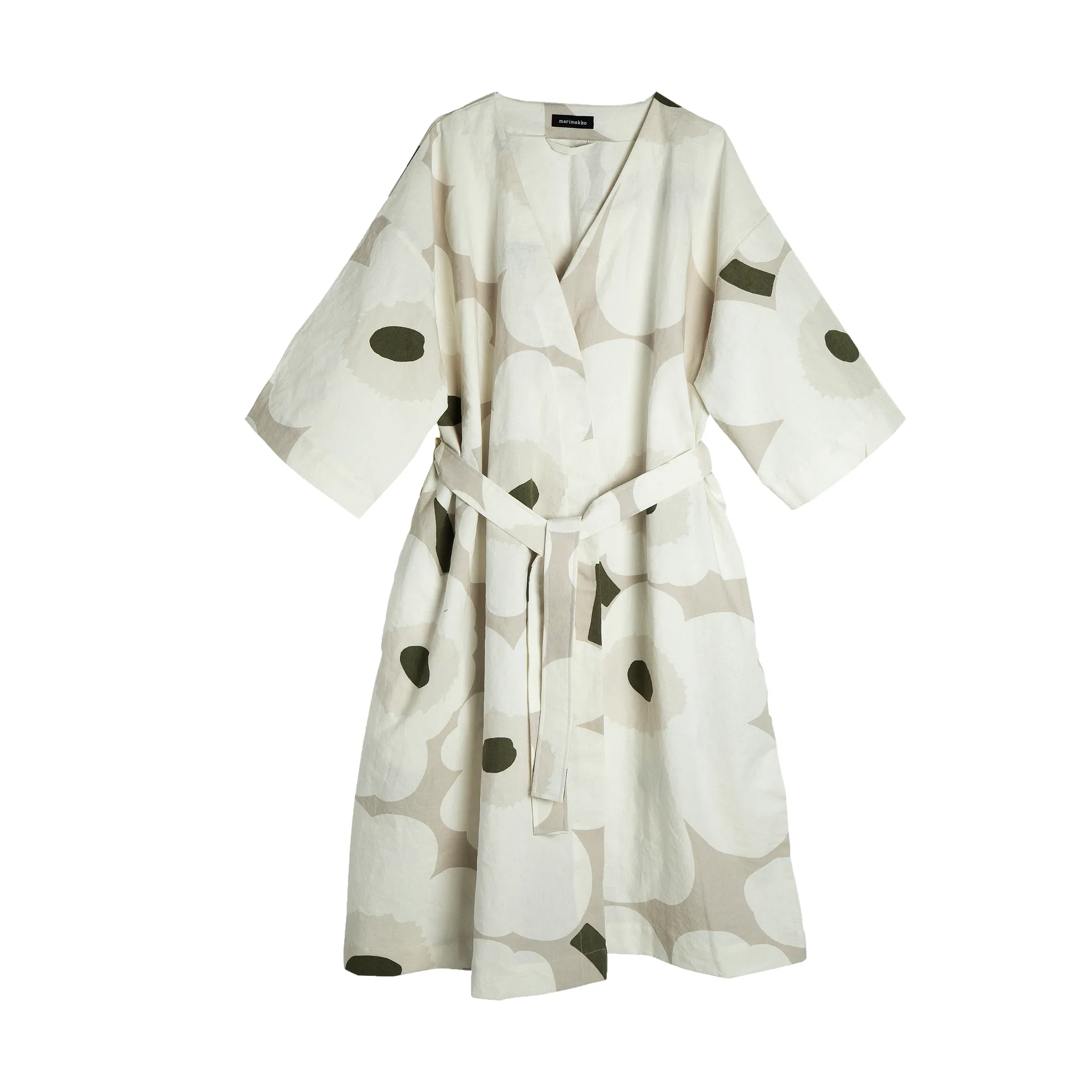 Unikko morgonrock, Beige-white-green, L/XL Marimekko