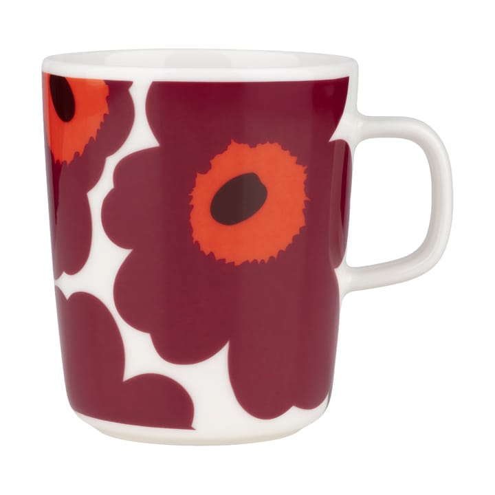 Unikko mugg 25 cl - White-burgundy-red - Marimekko
