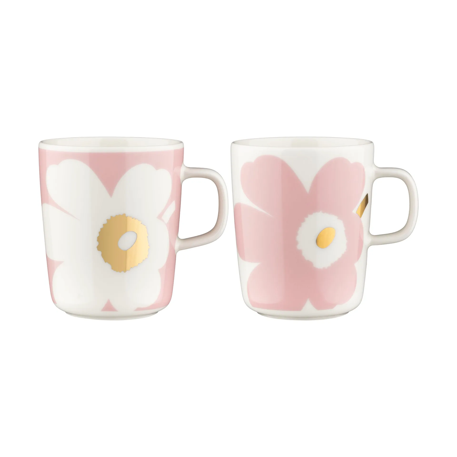 Unikko mugg 2,5 dl 2-pack, White-Light pink-gold Marimekko
