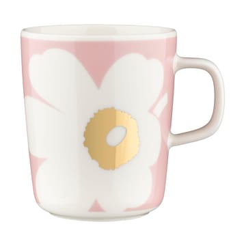 Unikko mugg 2,5 dl 2-pack - White-Light pink-gold - Marimekko