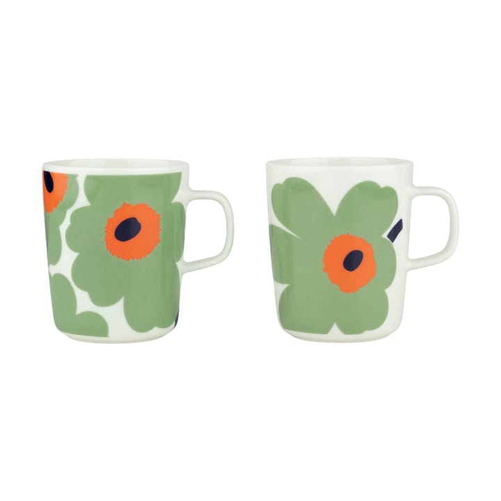 Unikko mugg 2,5 dl 2-pack, White-sage-orange-dark blue Marimekko