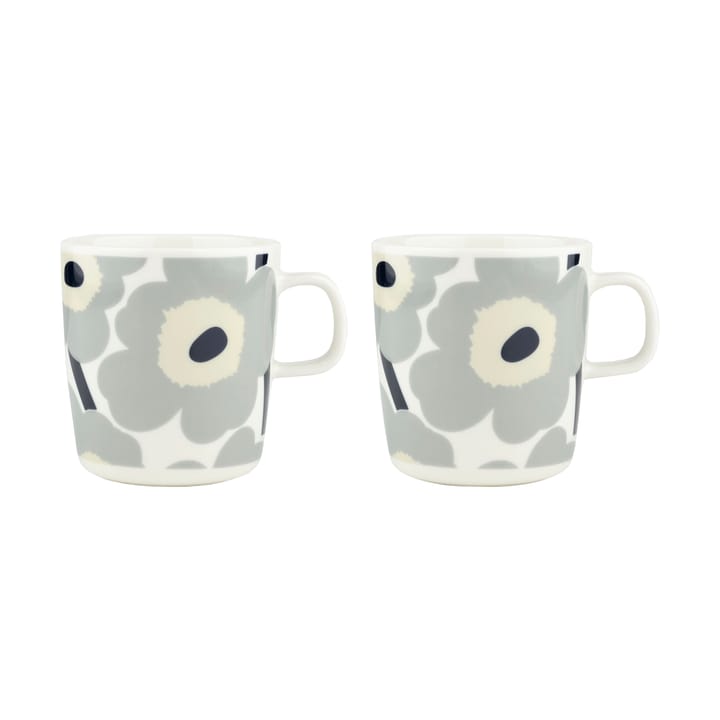 Unikko mugg 40 cl 2-pack - White-light grey-sand-dark blue - Marimekko