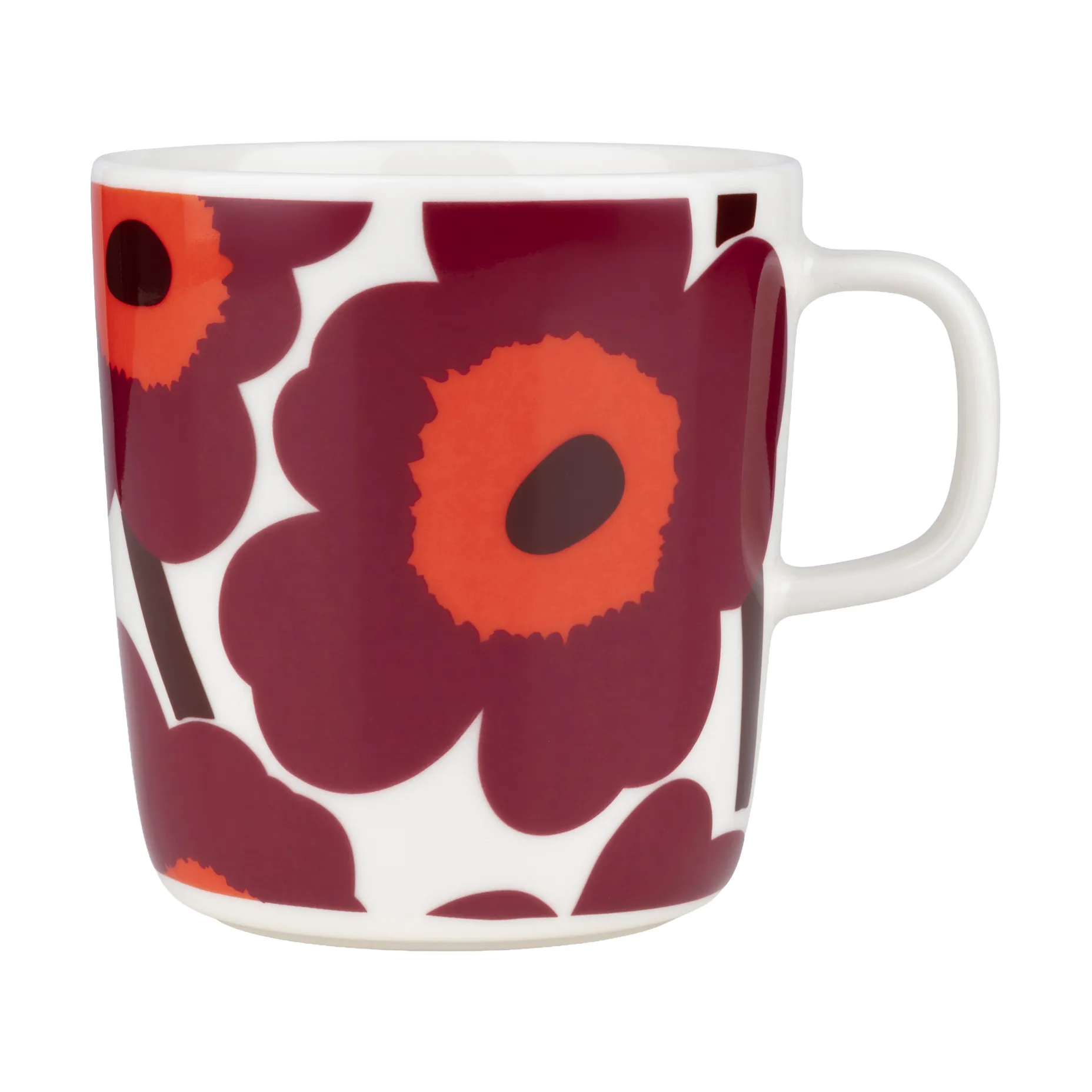 Unikko mugg 40 cl, White-burgundy-red Marimekko