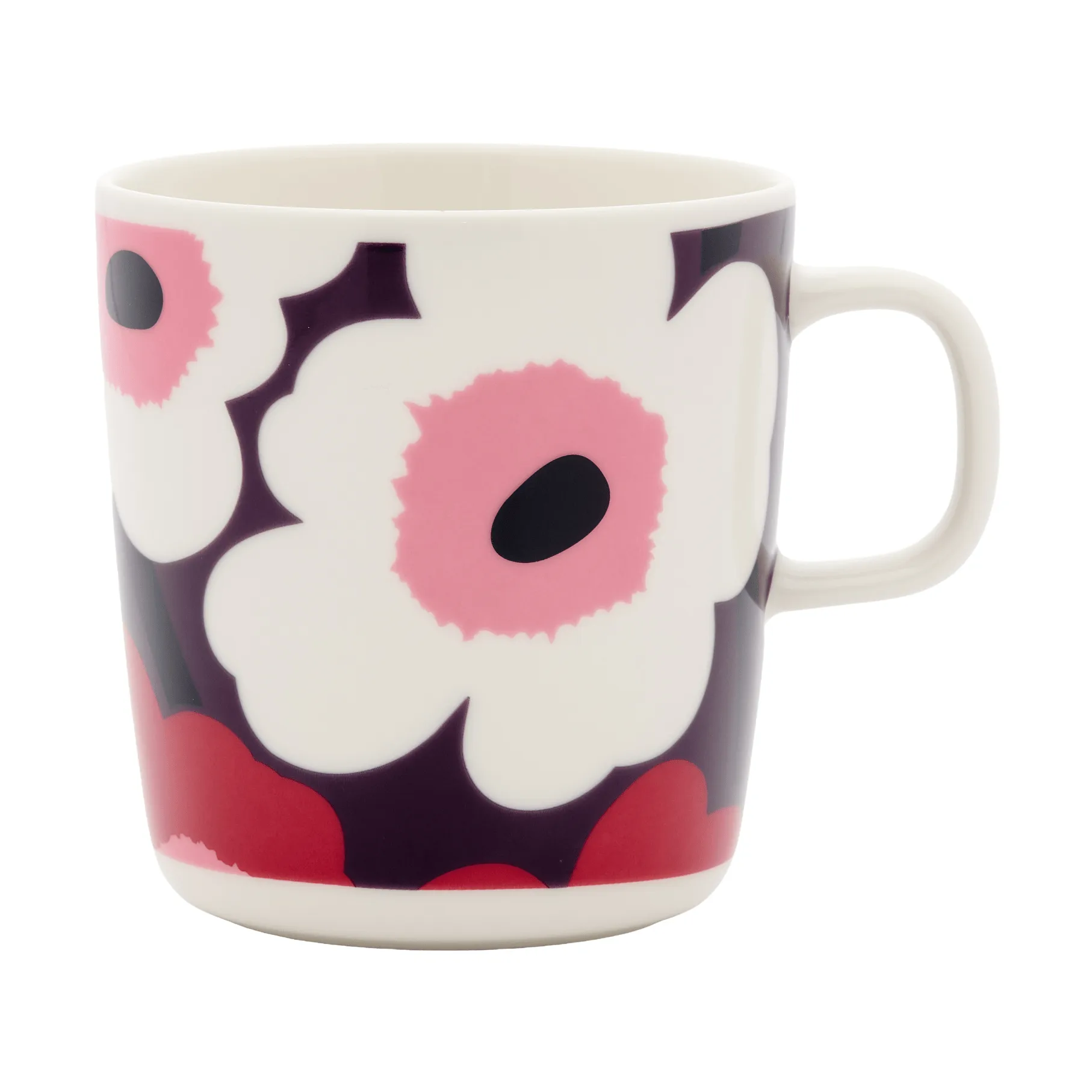 Unikko mugg 40 cl, White-plum-cranberry-pink Marimekko