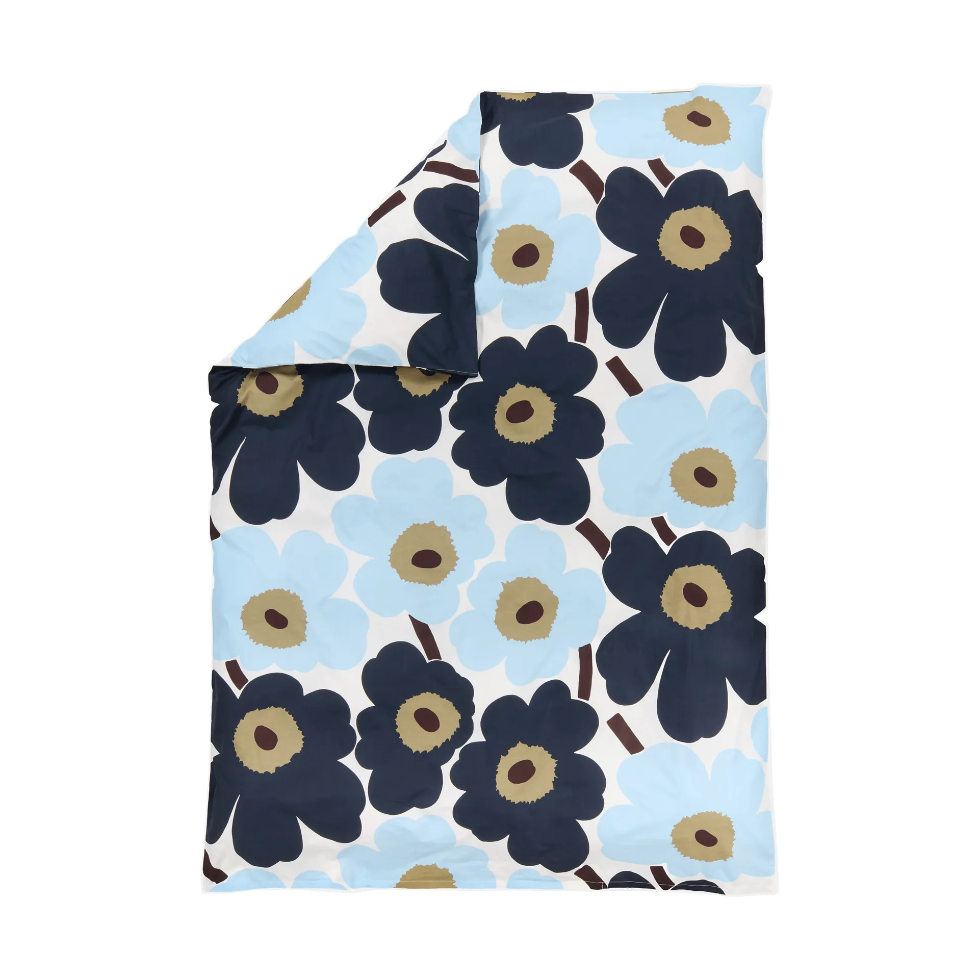 Unikko påslakan 150x210 cm, Off white-blueberry-cold blue Marimekko