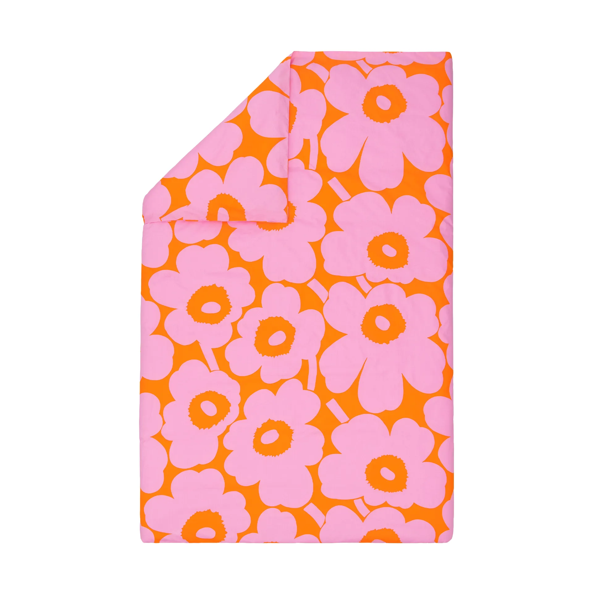 Unikko påslakan 150x210 cm, Orange-pink Marimekko
