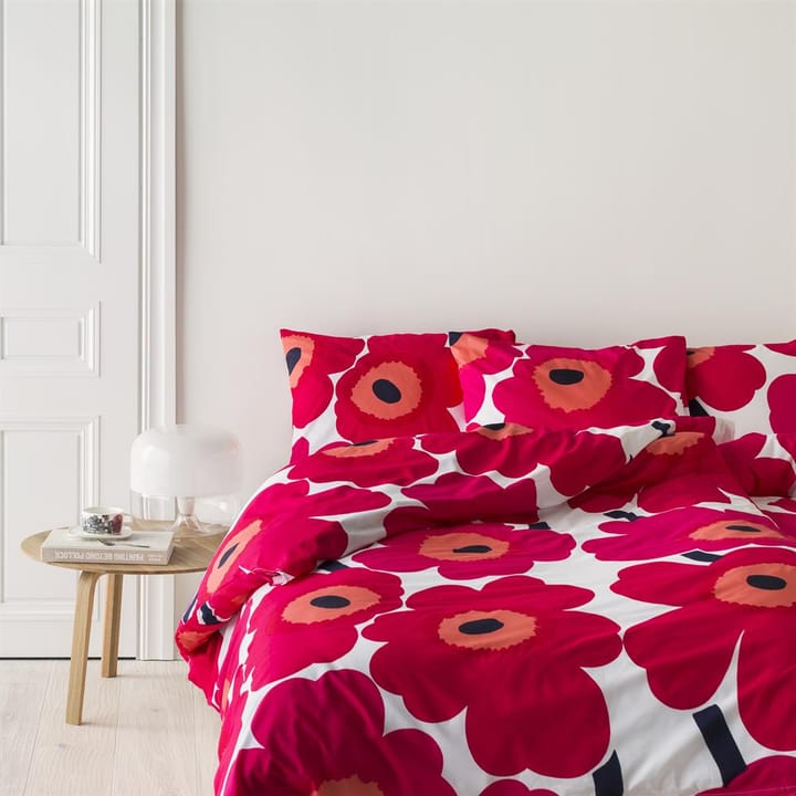 Unikko påslakan 150x210 cm, röd-vit Marimekko