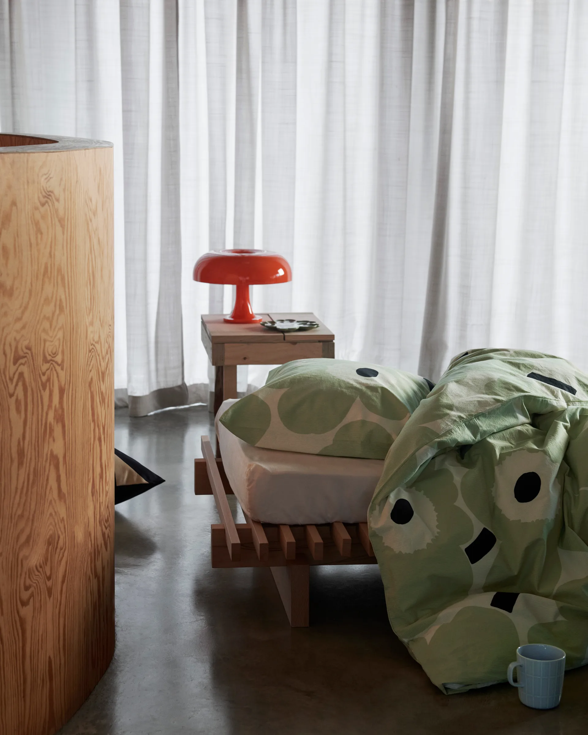 Unikko påslakan 220x240 cm, Off white-sage-dark blue Marimekko