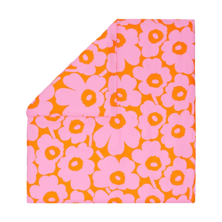 Unikko påslakan 220x240 cm - Orange-pink - Marimekko